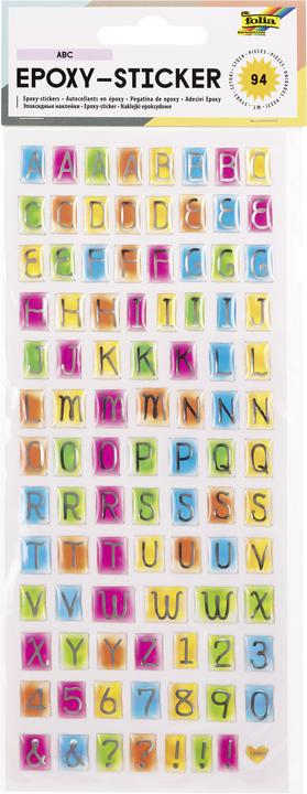 Actual product image Folia Sticker Epoxy Numbers & Letters (94 Sticker)