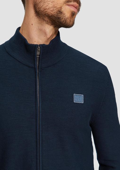 Image du produit s.Oliver Strickjacke Strukturierte Strickjacke mit Logo-Patch (3XL)