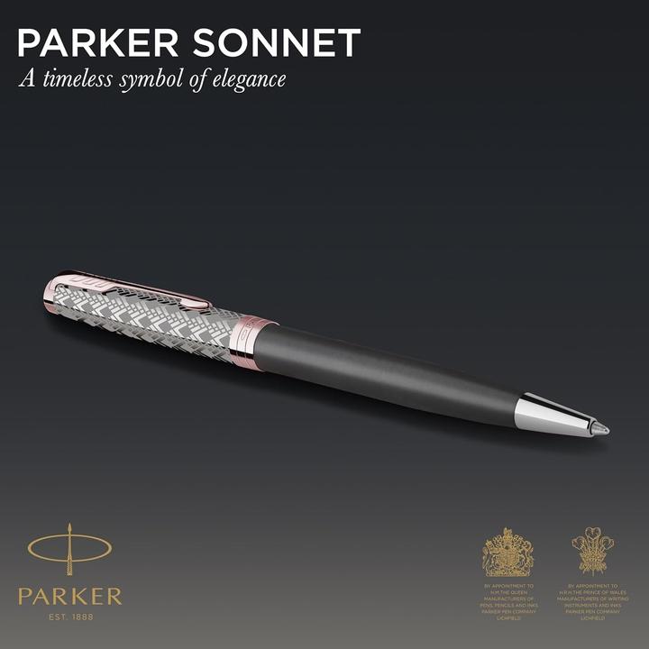Immagine prodotto Parker Biros Sonnet Prem. Metallo e P.G.C. grigio sw M (Grigio, Metallico, Oro rosa, 1x)