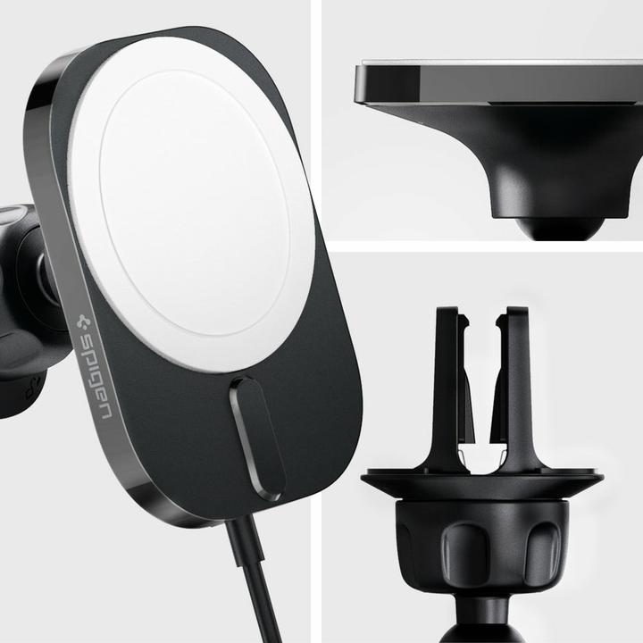 Image du produit Spigen support voiture avec chargeur ITM12W Onetap Pro 3 Magnetic Magsafe Vent Car Mount Wireless Charger b (15 W)