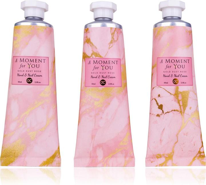 Immagine prodotto Accentra Crema mani e unghie A MOMENT FOR YOU in tubo, 60ml, 3 motivi assortiti, fragranza: Gold Dust Rose (60 ml)