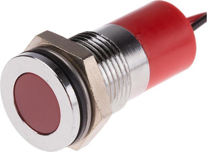 Produktbild RS PRO 14mm flush satin LED wires, red 6-36Vdc