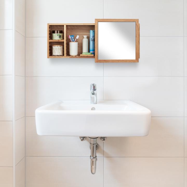 Actual product image Relaxdays Shelf with mirror (80 x 17 x 30 cm)