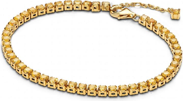 Pandora Bracciale Tennis Giallo Scintillante (18 cm, Dorato, Metallo)