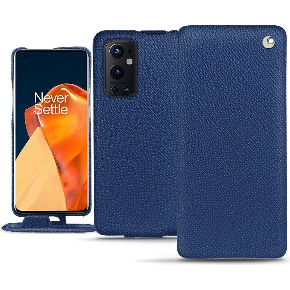 Noreve Lederschutzhülle vertikal (OnePlus 9 Pro), Smartphone Hülle, Blau