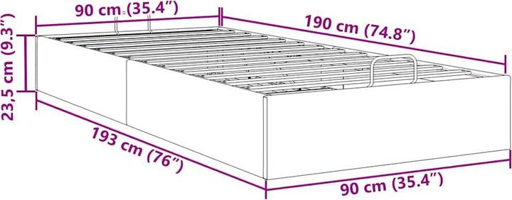 Actual product image vidaXL Ottoman-Bett (90 x 190 cm)