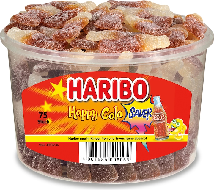 Actual product image Haribo Happy Cola Sour (75 pcs., 1125 g)