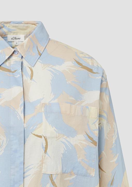 Actual product image S.Oliver Bluse Gemusterte Hemdbluse mit Tunnelzug am Saum (46)