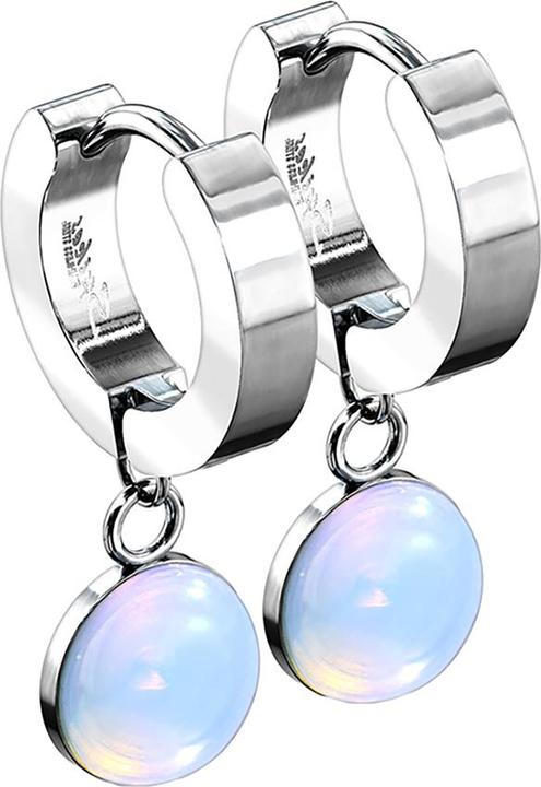 Immagine prodotto Star Piercing Orecchino a cerniera in argento con ciondolo in opalite (senza ottone, Mnerale, Acciaio chirurgico 316L)