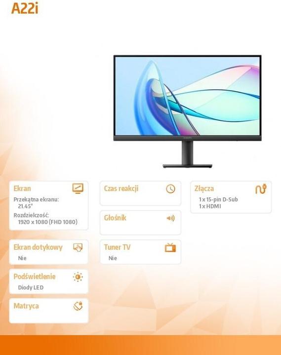 Productafbeelding Xiaomi A22i (1920 x 1080 Pixels, 21.40")