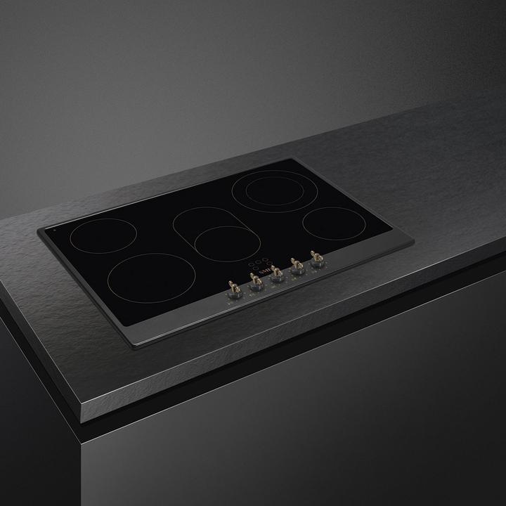 Produktbild Smeg P875AO Glaskeramikkochfeld, 72 cm, Schwarze Glaskeramik, anthrazit (71.80 cm, Glaskeramik Kochfeld)