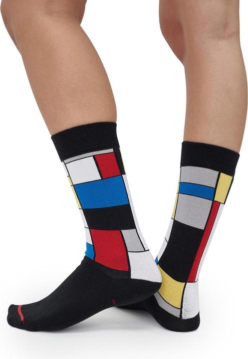 Image du produit MuseARTa Chaussettes Piet Mondrian - Composition avec rouge, bleu et jaune (Une unité par pack, 40 - 46)