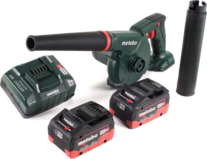 Actual product image Metabo AG 18 Battery blower 18 V + 2x LiHD battery 8.0Ah + charger (Rechargeable battery operated, Leaf blower)