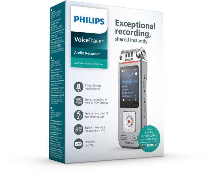 Actual product image Philips DVT4115 Digital Voice Tracer (8 GB)