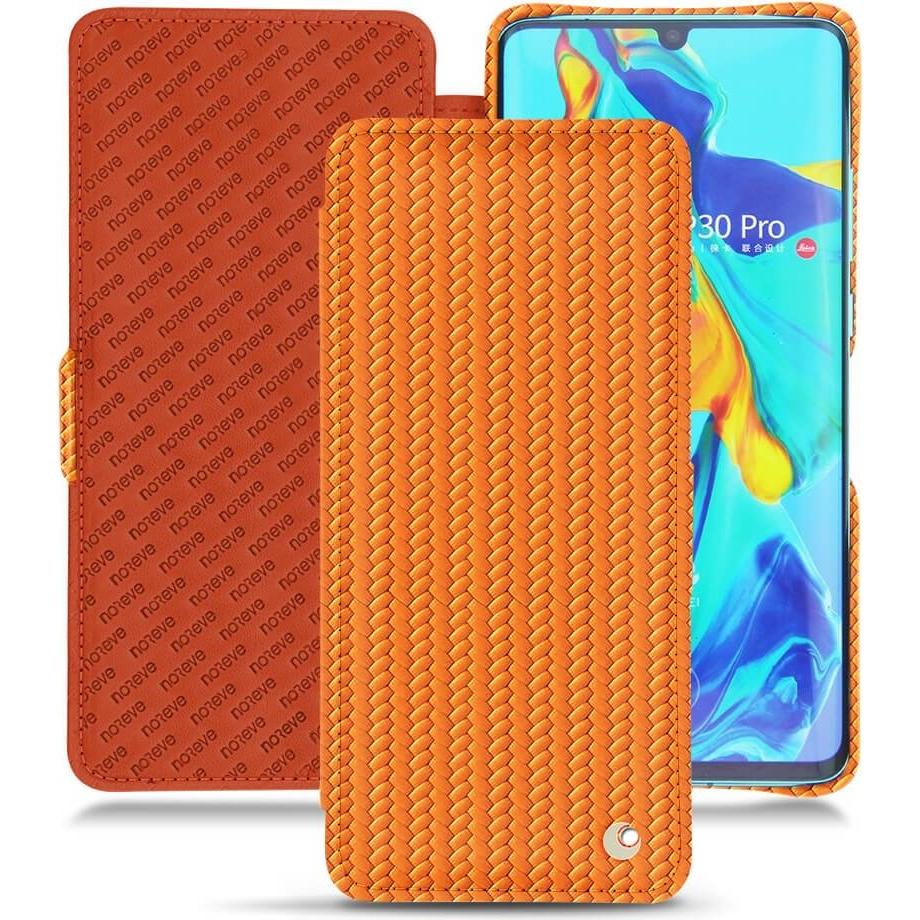 Thumbnail - Noreve Lederschutzhülle horizontal (Huawei P30 Pro), Smartphone Hülle, Orange