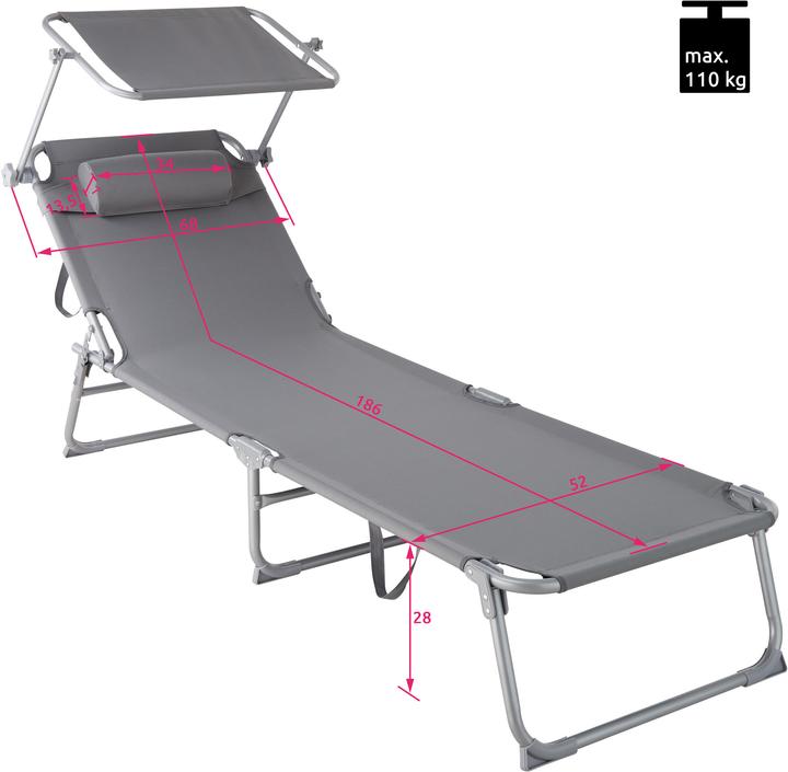 Produktbild tectake Gartenliege (161 cm)