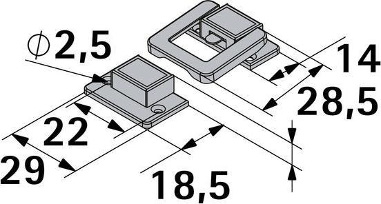 Produktbild Hettich Schatullenverschluss 23 x 35 mm (1 Stk.)