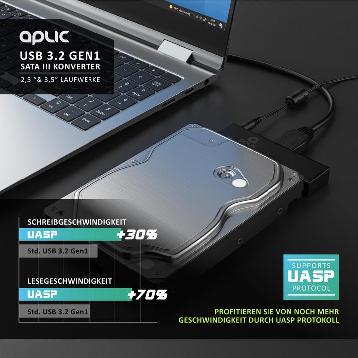 Actual product image Aplic USB 3.0 zu SATA III Konverter