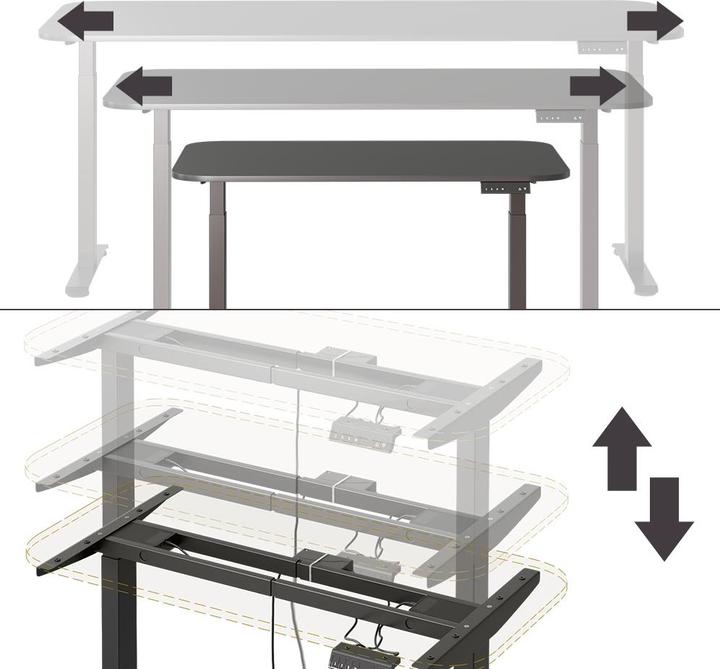 Produktbild Vicco Schreibtisch Elevate, Anthrazit/Schwarz, 180 x 57.5 cm (120 x 60 x 120 cm)