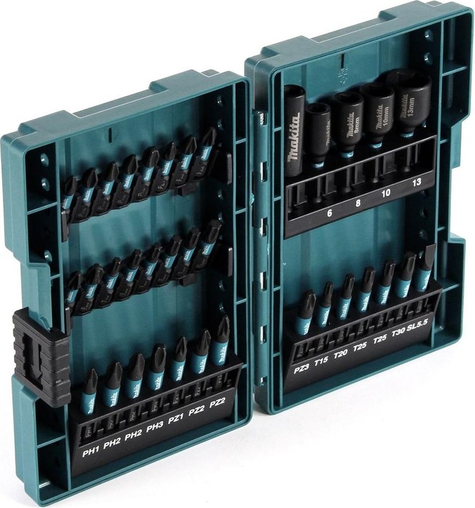 Actual product image Makita Bit set 35 pieces (Cross Phillips PH M1, Cross Phillips PH M2, Cross Phillips PH M3, Cross Pozidriv PZ M1, Cross Pozidriv PZ M2, Cross Pozidriv PZ M3, Hexagon socket TX M15, Hexagon socket TX M25, Hexagon socket TX M20, Hexagon socket TX M30)