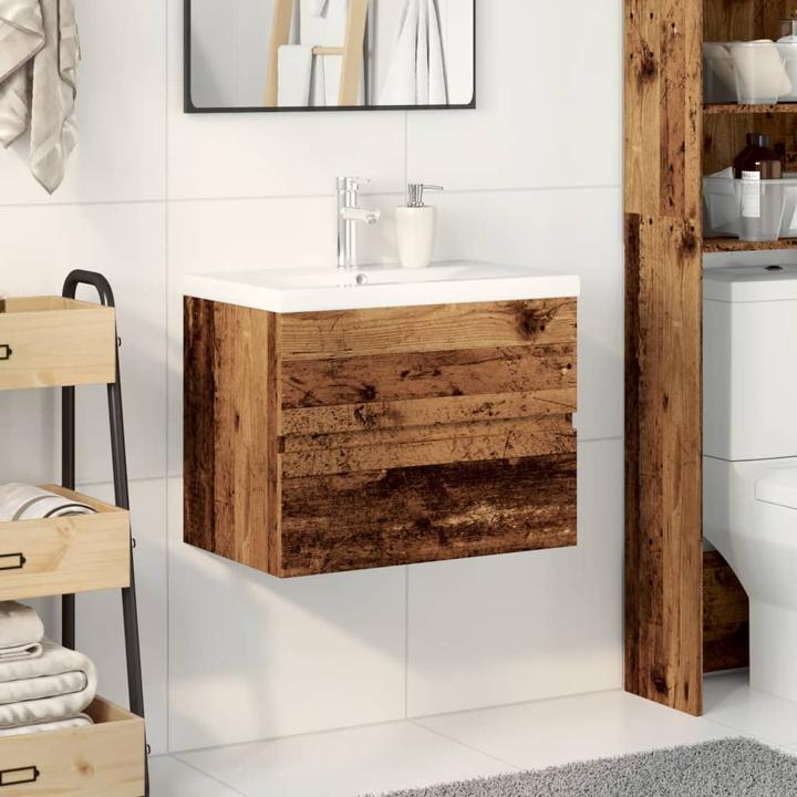 Actual product image vidaXL Vanity unit Wall-mounted vanity unit Bathroom cabinet with built-in basin