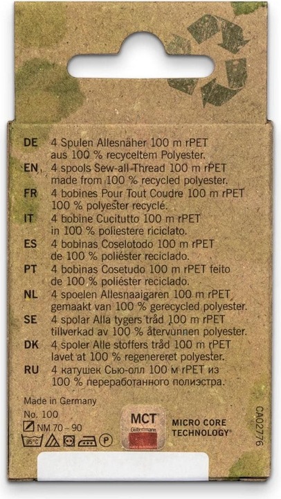 Actual product image Gütermann Nähgarn-Set Allesnäher rPET S&W 4 Stück, Mehrfarbig (100 m)