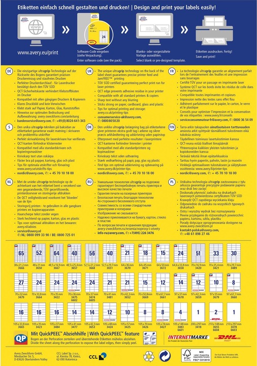 Productafbeelding Avery Universele etiketten