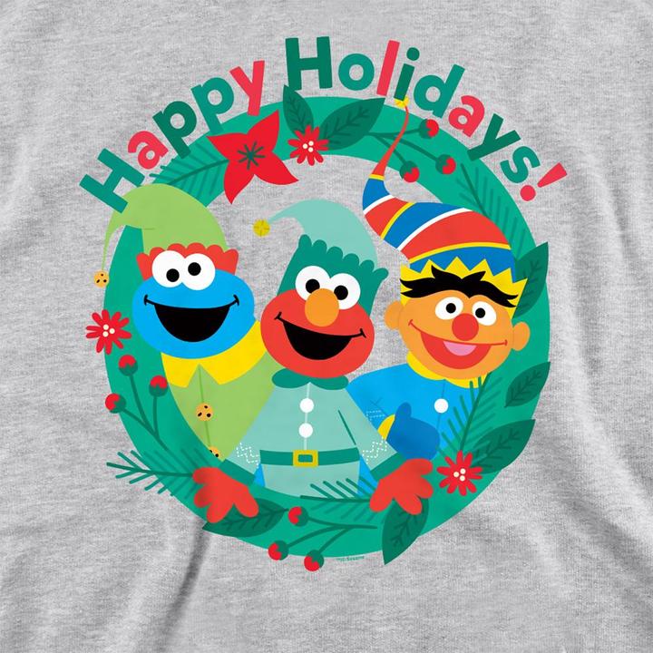 Produktbild Happy Holidays Sweatshirt meliert weihnachtliches Design (M)