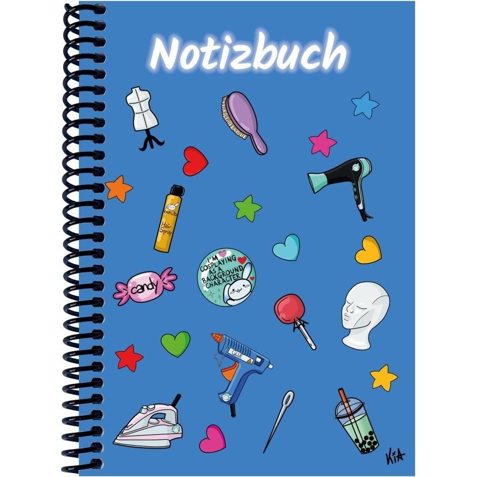 E & Z, Heft + Block, A 4 Notizbuch Manga Items, blau, karier (A4, Kariert)