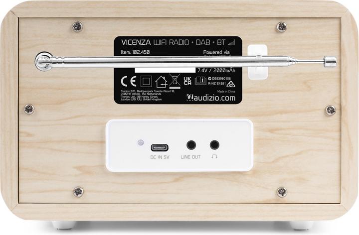 Produktbild Audizio DAB+ Radio Vicenza Weiss, Radio Tuner: Internetradio, FM (Internetradio, DAB+, FM, Bluetooth, WLAN)