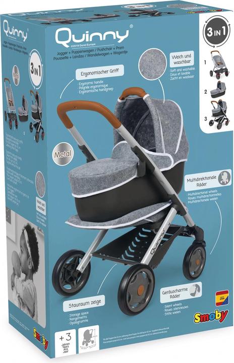 Produktbild Smoby Quinny 3in1 Kinderwagen grau