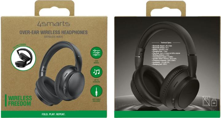 Produktbild 4smarts Over-Ear Bluetooth Kopfhörer SkyBuds Wave (Keine Geräuschunterdrückung, 10 h, Kabellos)