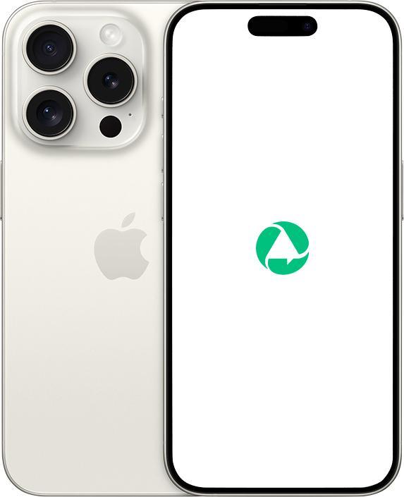 Actual product image remarket.ch iPhone 15 Pro (128 GB, Titanium white, 6.10", 12 Mpx, B / Very good)