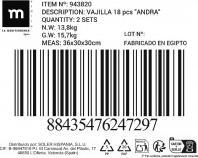 Actual product image La Mer 18 pieces dinnerware andra