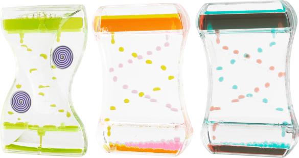 Image du produit The twiddlers Flüssige Sanduhr Stepping Liquid Motion Timer 3er-Set
