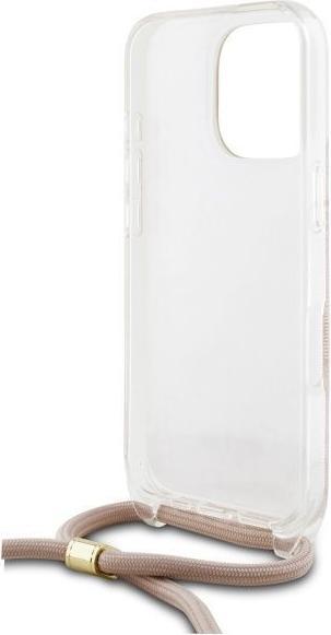 Actual product image Guess GUHCP16LHC4SEP iPhone 16 Pro 6.3" różowy/pink hardcase Crossbody Cord 4G Print