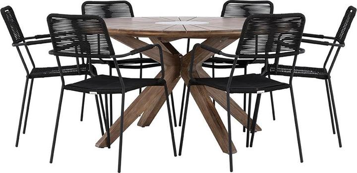 Ebuy24 1 x Tisch 6 x Stühle (140 x 140 x 75 cm)