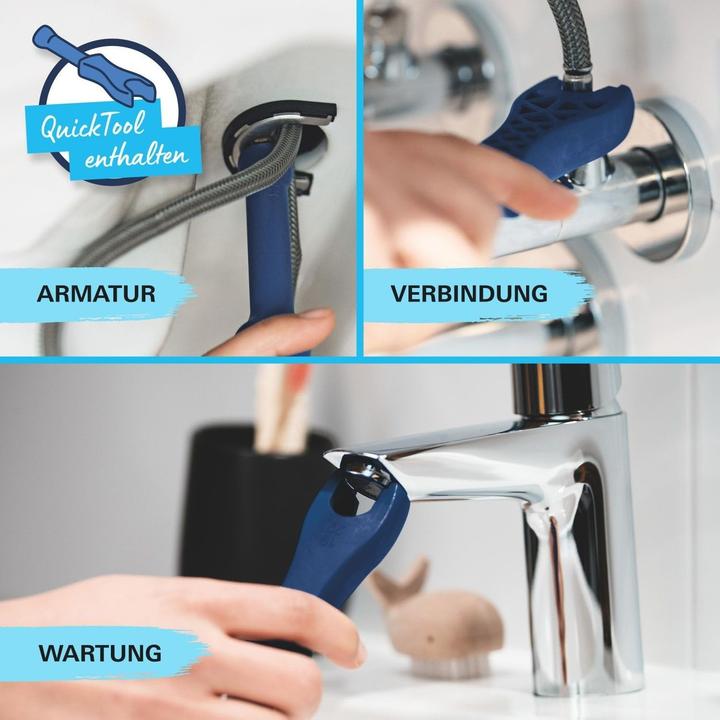 Actual product image Grohe Start QuickFix Lavaboarmatur, M-Size, Push-Open, energiesparend, mattschwarz