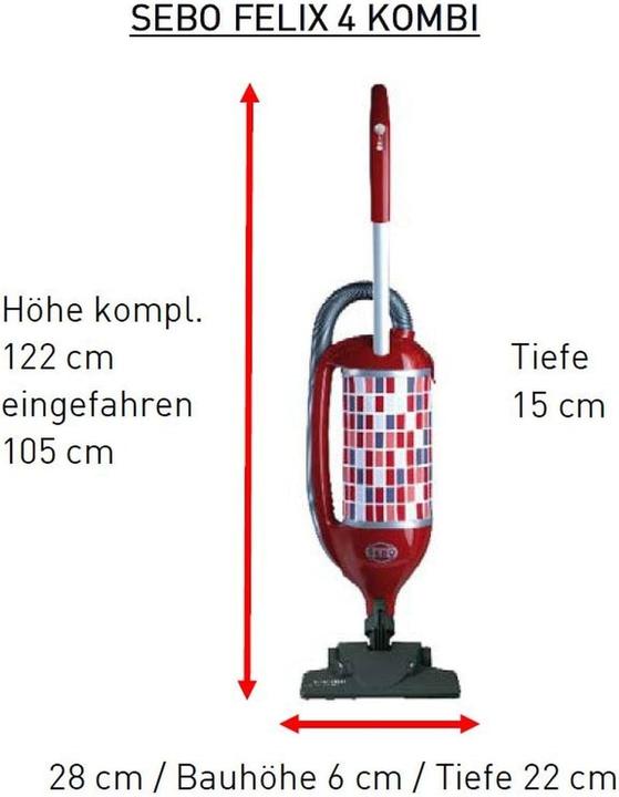 Produktbild SEBO Staubsauger mit flexiblem Scharnier, Allergiefilter und umfangreichem Zubehör