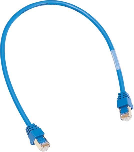 Produktbild Hager ZZ45WAN100 Patch-Leitung mit 2xRJ45 blau 1m (F/FTP, CAT5e, 1 m)