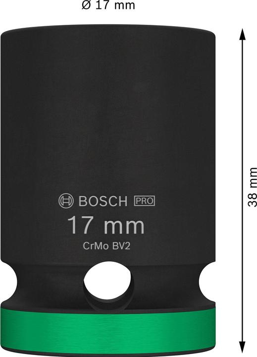 Produktbild Bosch Professional Zubehör PRO Impact Steckschlüsseleinsatz, 1/2", 17 mm, Standard (17 mm)