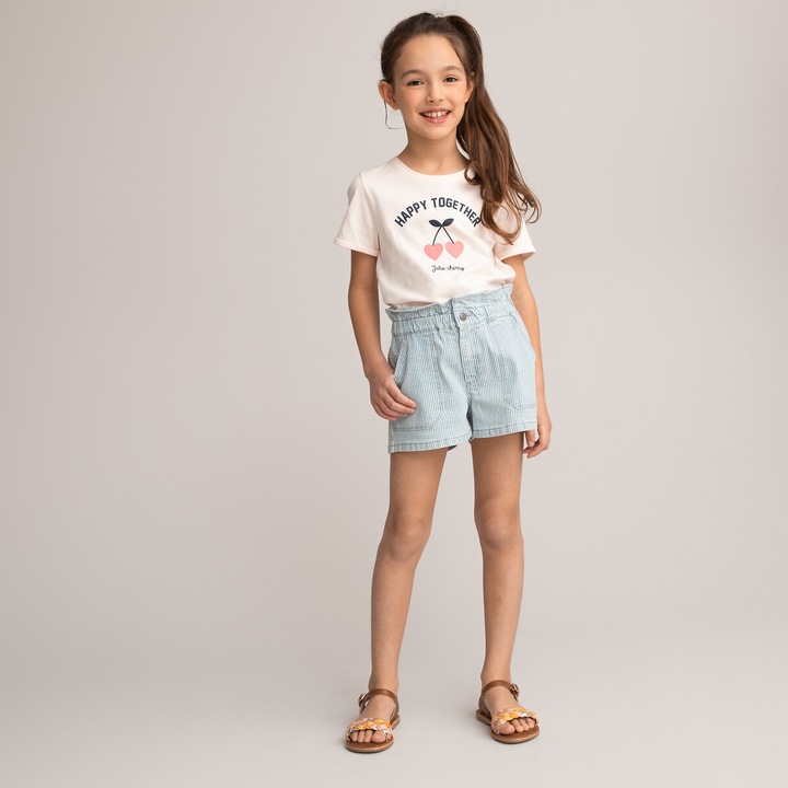Actual product image La Redoute Collections Denim shorts with stripes (94)