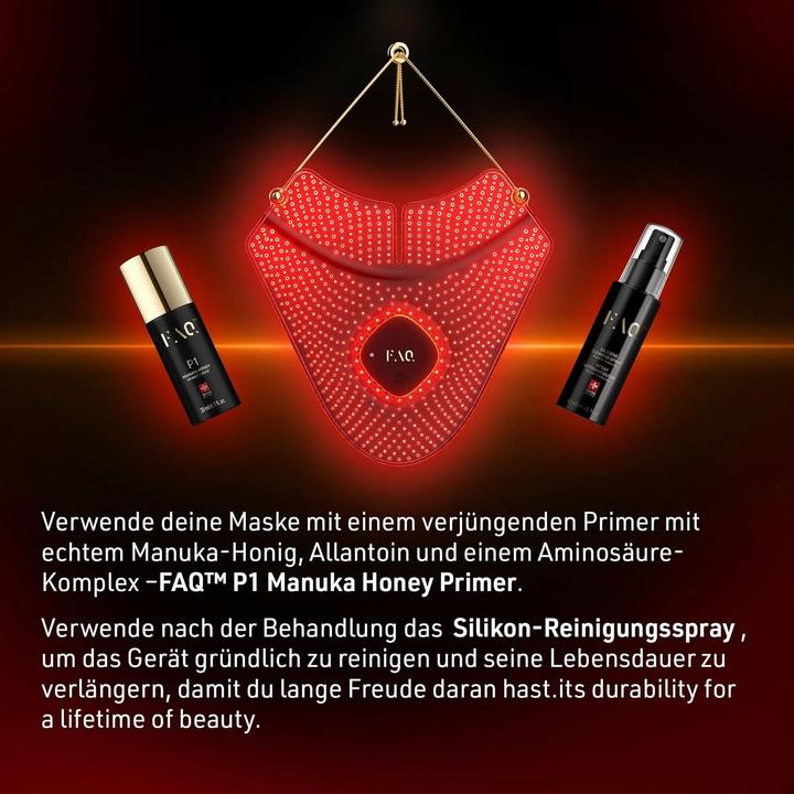 Immagine prodotto FAQ 211 Maschera indossabile in silicone anti-invecchiamento NIR + 7 LED Light Therapy per il collo e
