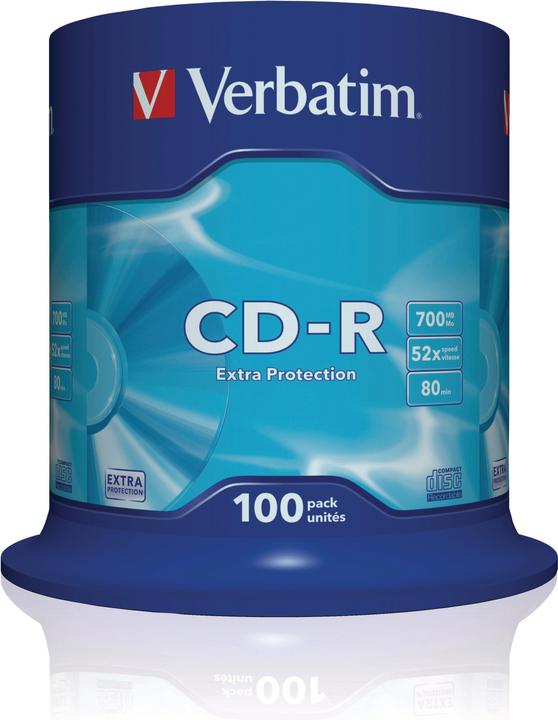 Verbatim CD-R 52x, 700MB, 100 mandrino (100x)