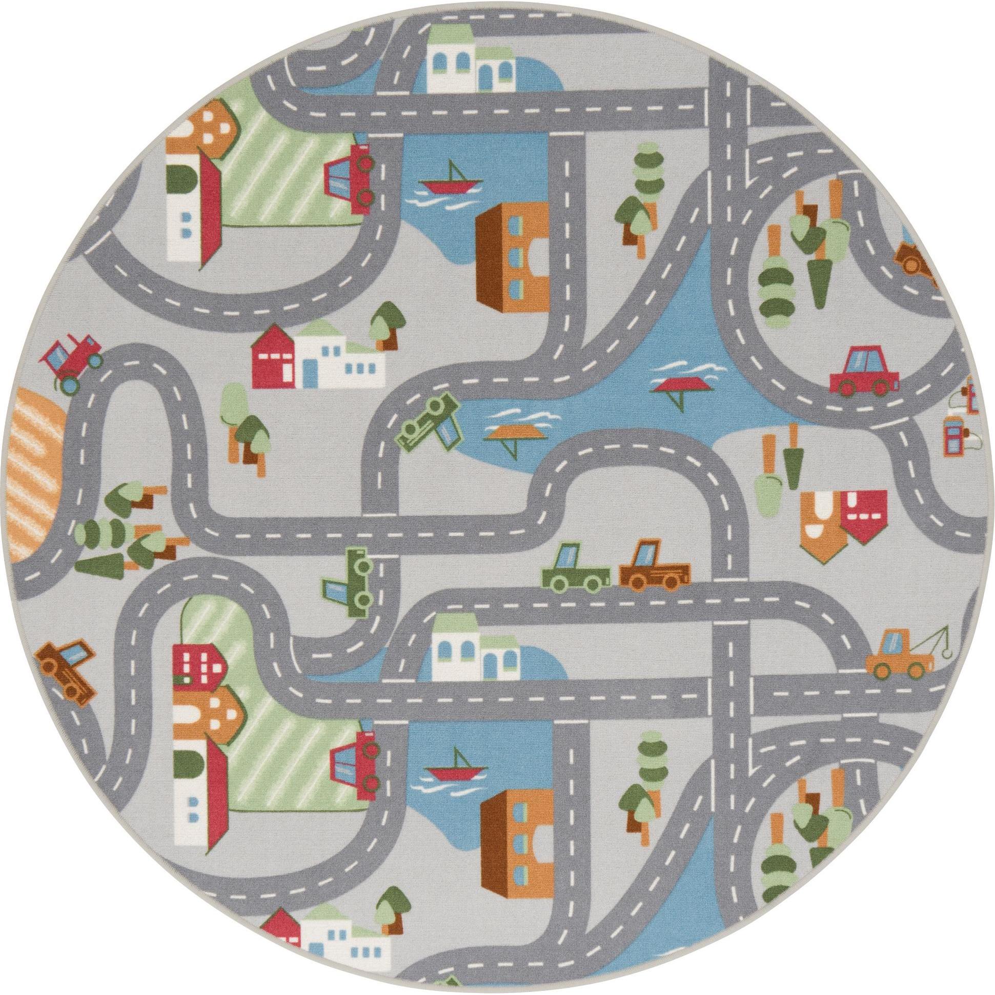 Thumbnail - Snapstyle, Spielteppich + Spielmatte, Kinder Spiel Strassenteppich Fun Town Rund (200 x 200 cm)