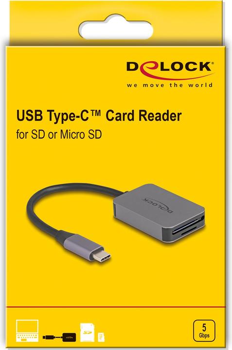 Produktbild Delock USB Type-C Card Reader (USB-C 3.2 Gen 1)