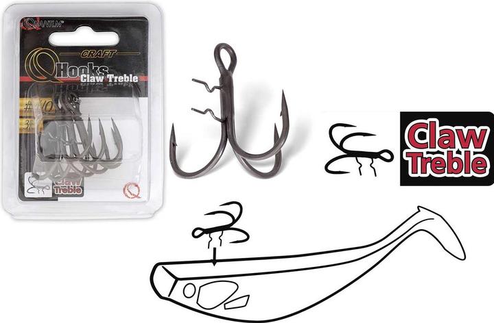 Actual product image Quantum Claw Treble Hooks