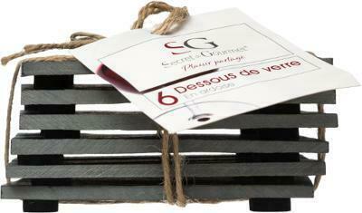 Actual product image Secret de Gourmet under glass x6 slate 10x10 (6 x, Glass coaster)