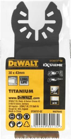 Produktbild DeWalt Titanbeschichtete Multifunktionsklinge 43 x 30 mm zum Metallschneiden (DT20737-QZ)