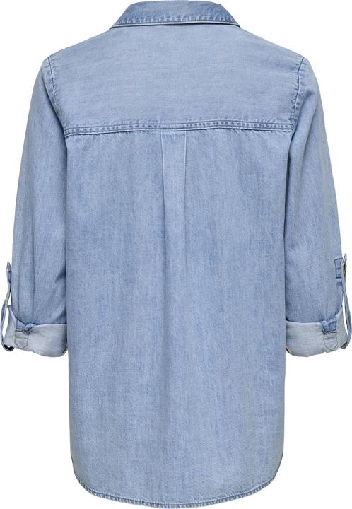 Immagine prodotto Only Normal geschnitten Hemdkragen Umgeschlagene Ärmelbündchen Jeanshemd Jeanshemd (M)